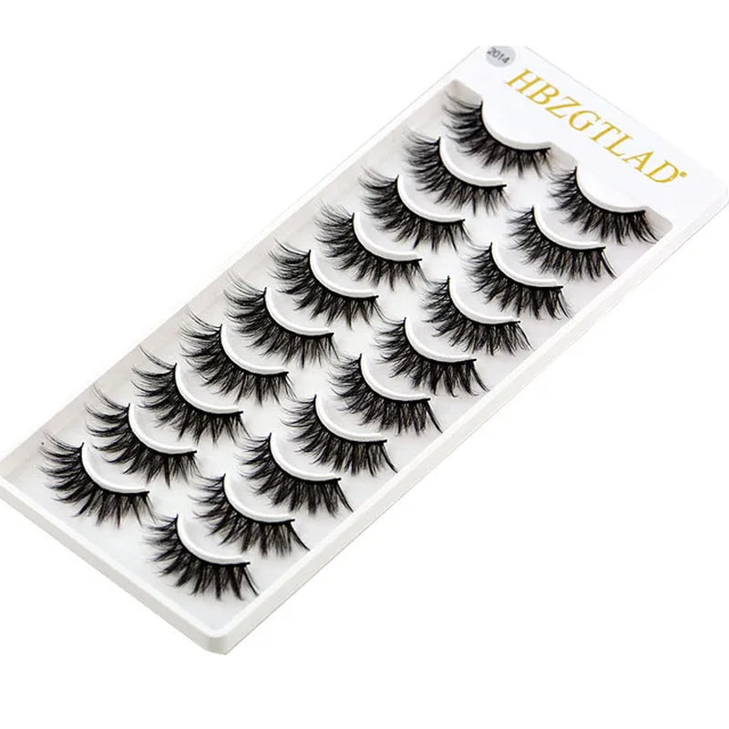 2023 NEW 10 Pairs 100% Real Mink Eyelashes 3D Natural False Eyelashes 3D Mink Lashes Soft Eyelash Extension Makeup Kit Cilios