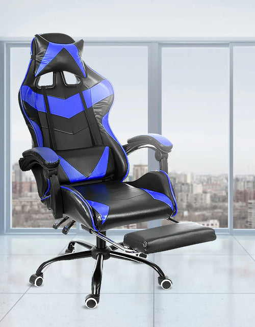 Load image into Gallery viewer, Leather Office Gaming Chair Home Internet Cafe Racing Chair WCG Gaming Ergonomic Computer Chair Swivel Lifting Lying Gamer Chair
