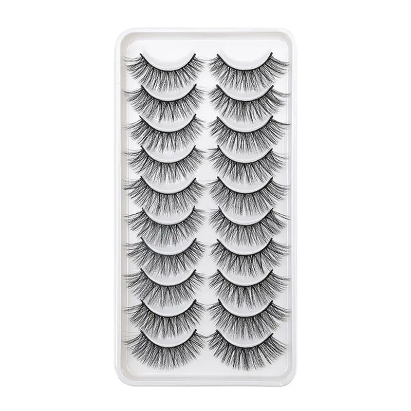 2023 NEW 10 Pairs 100% Real Mink Eyelashes 3D Natural False Eyelashes 3D Mink Lashes Soft Eyelash Extension Makeup Kit Cilios