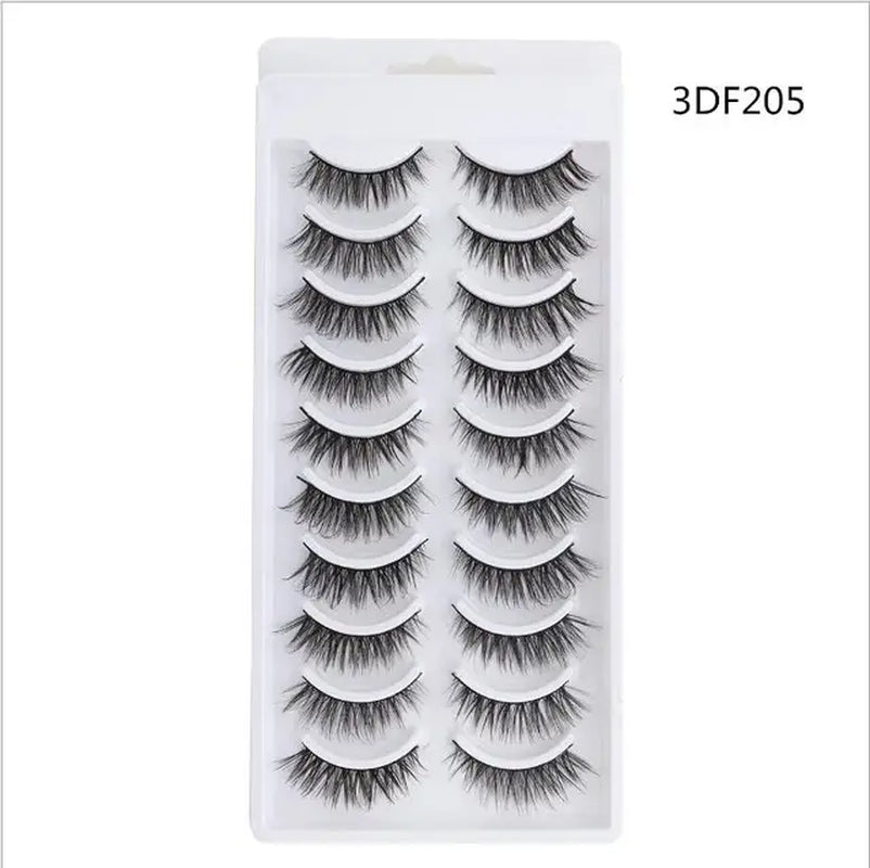 2023 NEW 10 Pairs 100% Real Mink Eyelashes 3D Natural False Eyelashes 3D Mink Lashes Soft Eyelash Extension Makeup Kit Cilios