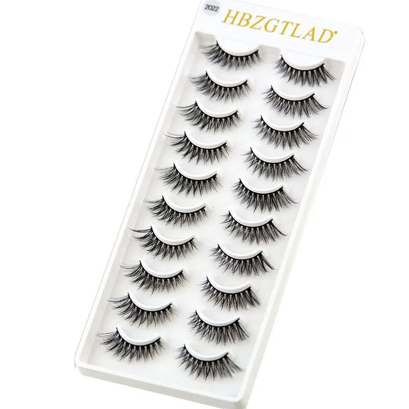 2023 NEW 10 Pairs 100% Real Mink Eyelashes 3D Natural False Eyelashes 3D Mink Lashes Soft Eyelash Extension Makeup Kit Cilios