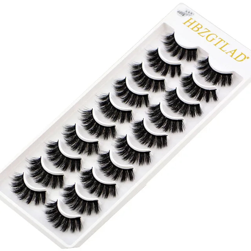 2023 NEW 10 Pairs 100% Real Mink Eyelashes 3D Natural False Eyelashes 3D Mink Lashes Soft Eyelash Extension Makeup Kit Cilios