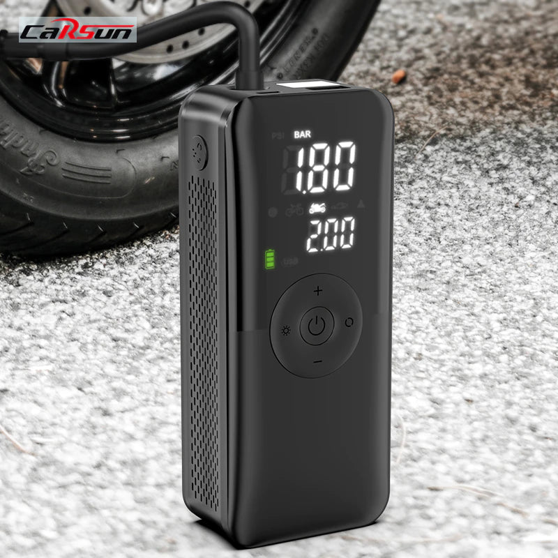 Portable Electric Air Pump Motorcycle Bicycle Tire Air Pump USB Outdoor Emergency Air Compressor Digital Display Smart Air Pump