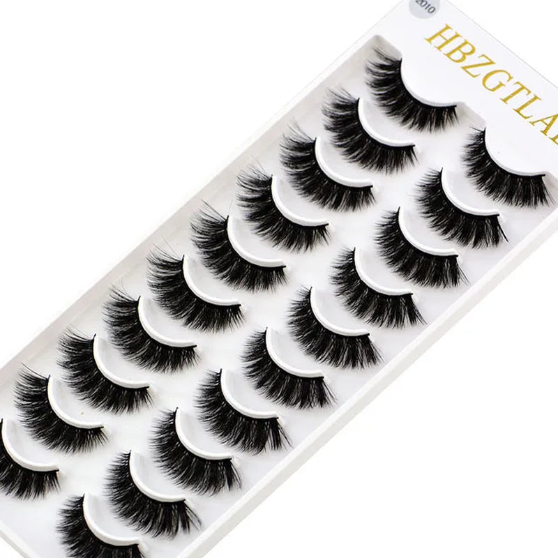 2023 NEW 10 Pairs 100% Real Mink Eyelashes 3D Natural False Eyelashes 3D Mink Lashes Soft Eyelash Extension Makeup Kit Cilios