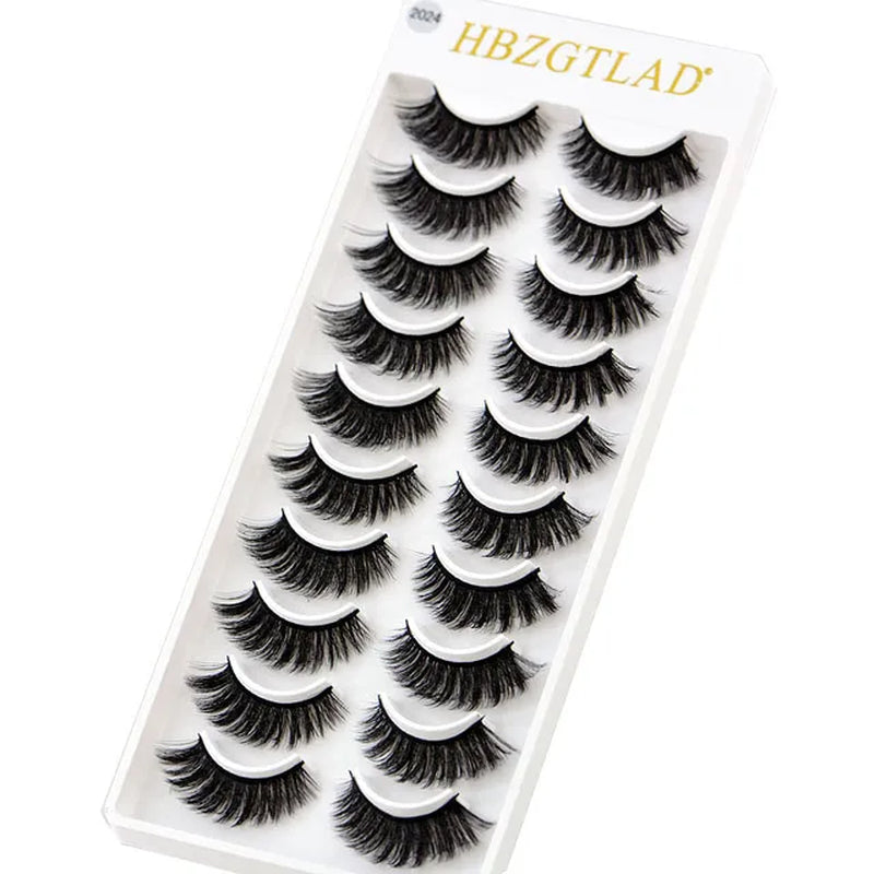 2023 NEW 10 Pairs 100% Real Mink Eyelashes 3D Natural False Eyelashes 3D Mink Lashes Soft Eyelash Extension Makeup Kit Cilios