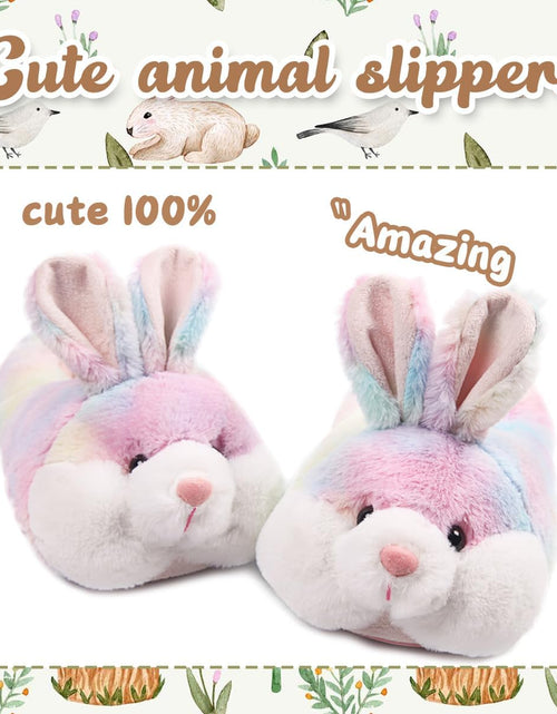 Load image into Gallery viewer, Classic Bunny Slippers for Women Funny Animal Slippers for Girls Cute Plush Rabbit Slippers Easter Gifts
