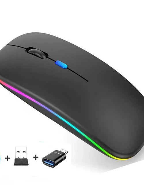 Load image into Gallery viewer, Wireless Mouse Bluetooth--Compatible RGB Rechargeable Mouses Wireless Computer Silent Mice LED Backlit Ergonomic Gaming Mouse
