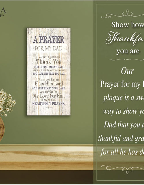 Load image into Gallery viewer, Dad Father Wood Plaque Inspiring Quotes 6 3/4&quot; X 13 5/8&quot; - Classy Frame Wall Decoration | Keyhole on Back for Hanging | Dear God I Gratefully Thank You for Giving Me My Dad | Made in the USA
