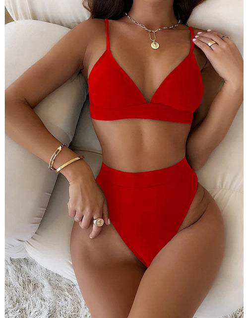 Load image into Gallery viewer, Sexy Bikini 2022 Swimwear Women Swimsuit Female High Waist Bikinis Set Bather Swimming Beachwear for Bathing Suit Woman Biquini
