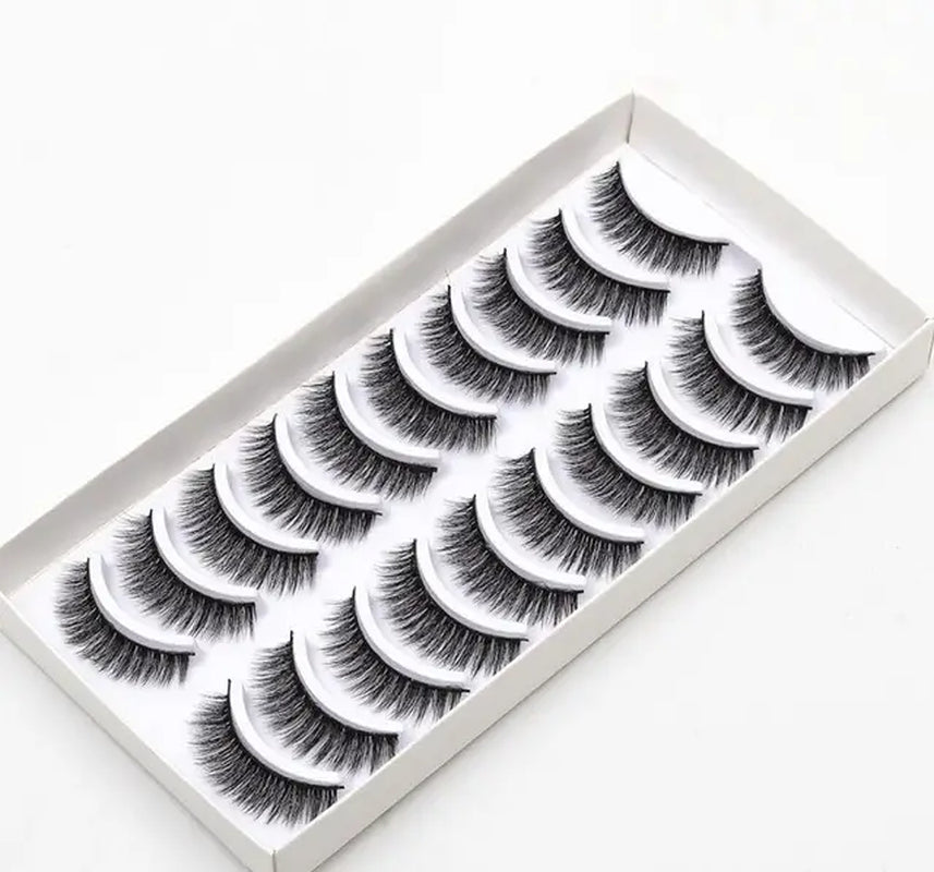 2023 NEW 10 Pairs 100% Real Mink Eyelashes 3D Natural False Eyelashes 3D Mink Lashes Soft Eyelash Extension Makeup Kit Cilios