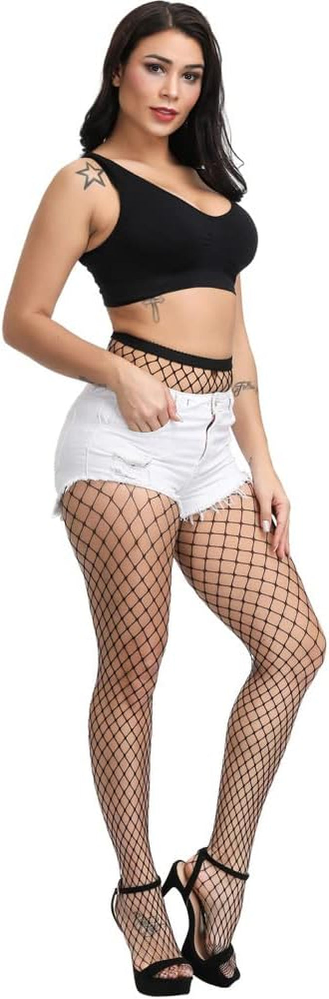 Women'S Fishnet Tights High Waist Fishnet Tights Black Fishnet Stockings Mesh Fishnet