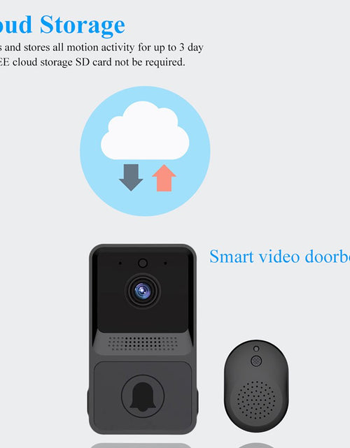 Load image into Gallery viewer, Smart Wireless Video Doorbell Camera 2 Way Audio Cloud Storage 480P Wifi Remote Video Doorbell
