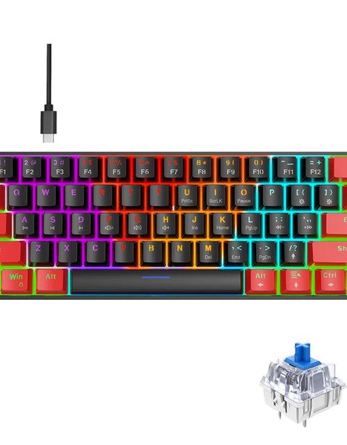 Load image into Gallery viewer, V900 RGB Mechanical Keyboard 61-Key Gaming Keyboard Blue Switches Durable Compact Various Lighting Modes Keyboard
