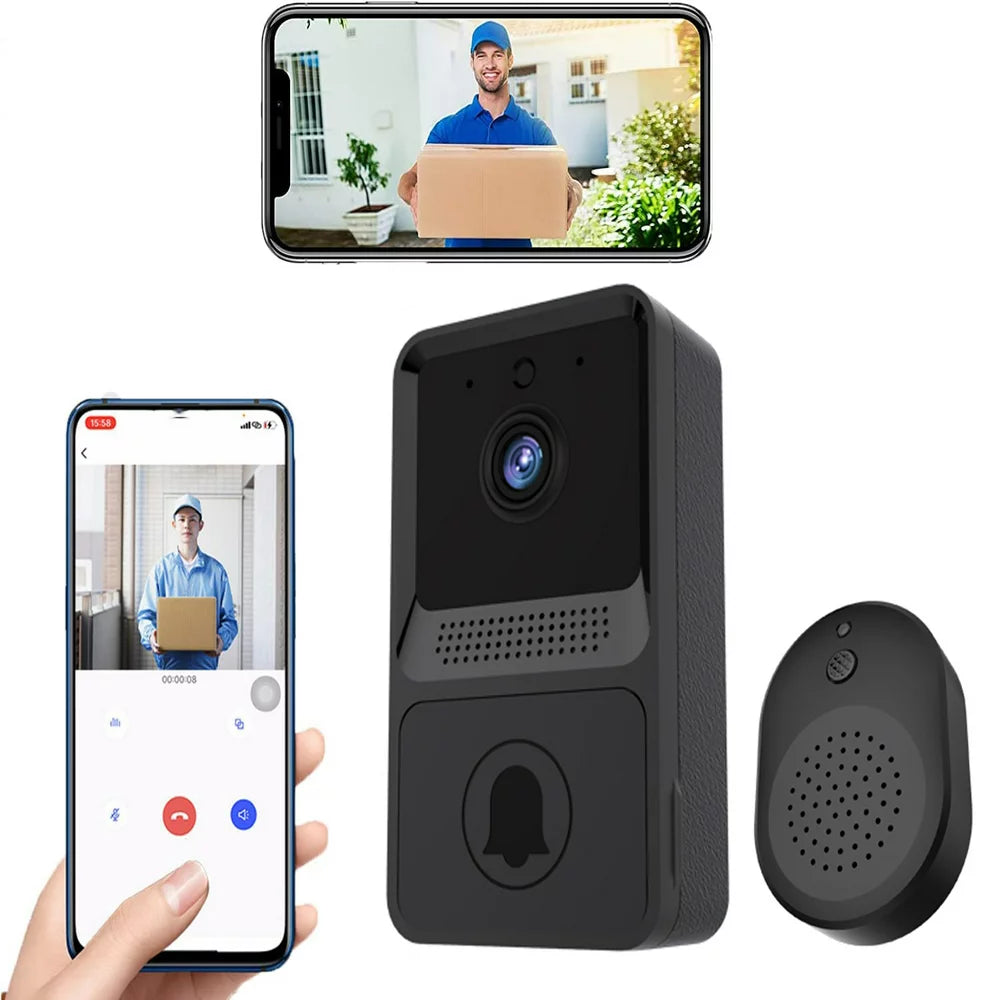 Smart Wireless Video Doorbell Camera 2 Way Audio Cloud Storage 480P Wifi Remote Video Doorbell