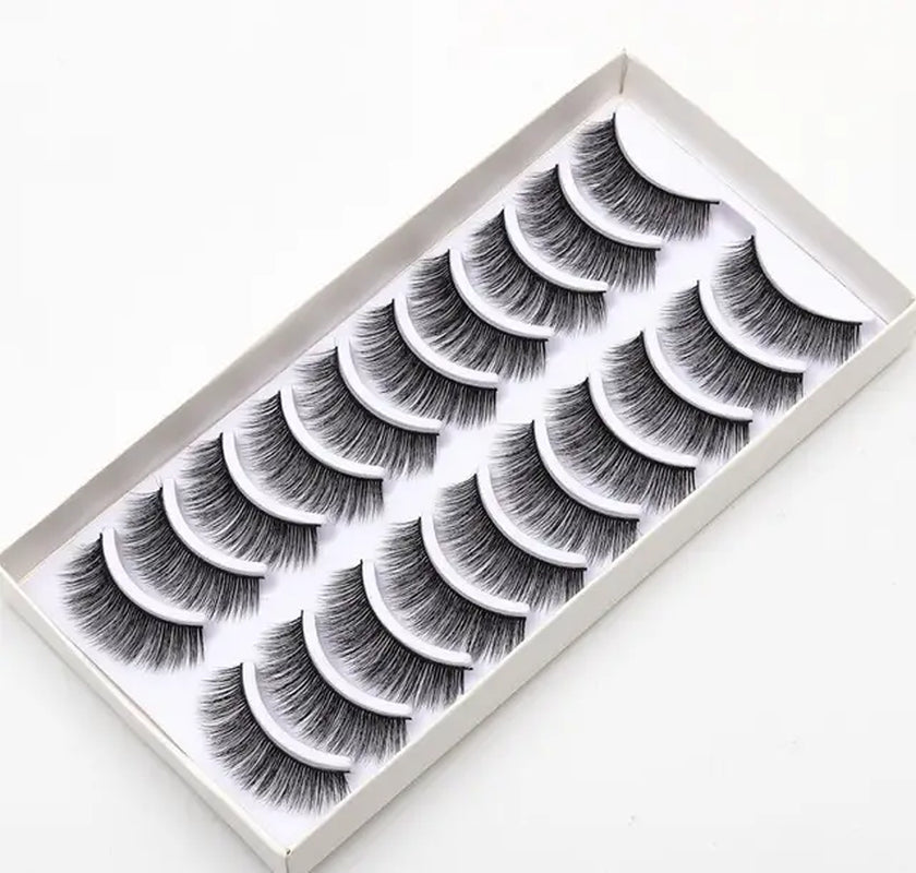 2023 NEW 10 Pairs 100% Real Mink Eyelashes 3D Natural False Eyelashes 3D Mink Lashes Soft Eyelash Extension Makeup Kit Cilios