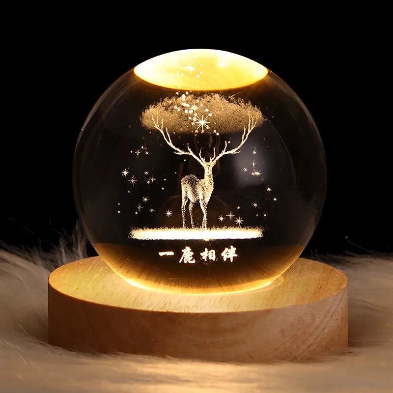 Luminous Ball Night Light Nebula Saturn Ferris Wheel Moon Crystal Projection Atmosphere Light for Christmas Birthday Kid Gift