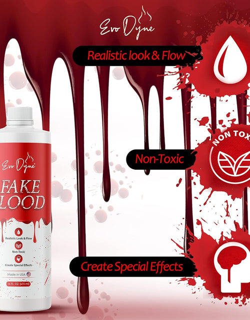 Load image into Gallery viewer, 3-Pack  Fake Blood (16 FL OZ), Made in USA | Halloween Vampire Blood Bottle for Costumes Including Zombie, Vampire and Other Dress up Needing a Gory Scene - Looks &amp; Feels like Real Blood
