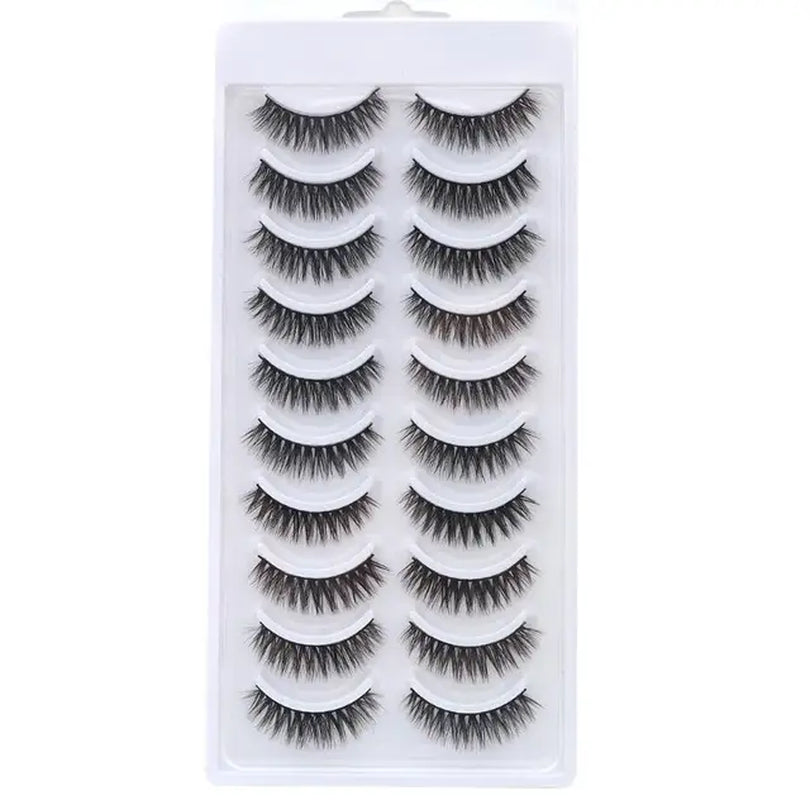 2023 NEW 10 Pairs 100% Real Mink Eyelashes 3D Natural False Eyelashes 3D Mink Lashes Soft Eyelash Extension Makeup Kit Cilios