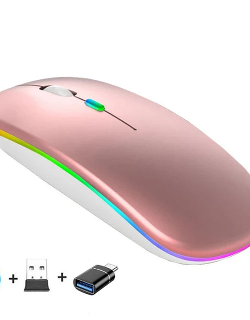 Load image into Gallery viewer, Wireless Mouse Bluetooth--Compatible RGB Rechargeable Mouses Wireless Computer Silent Mice LED Backlit Ergonomic Gaming Mouse
