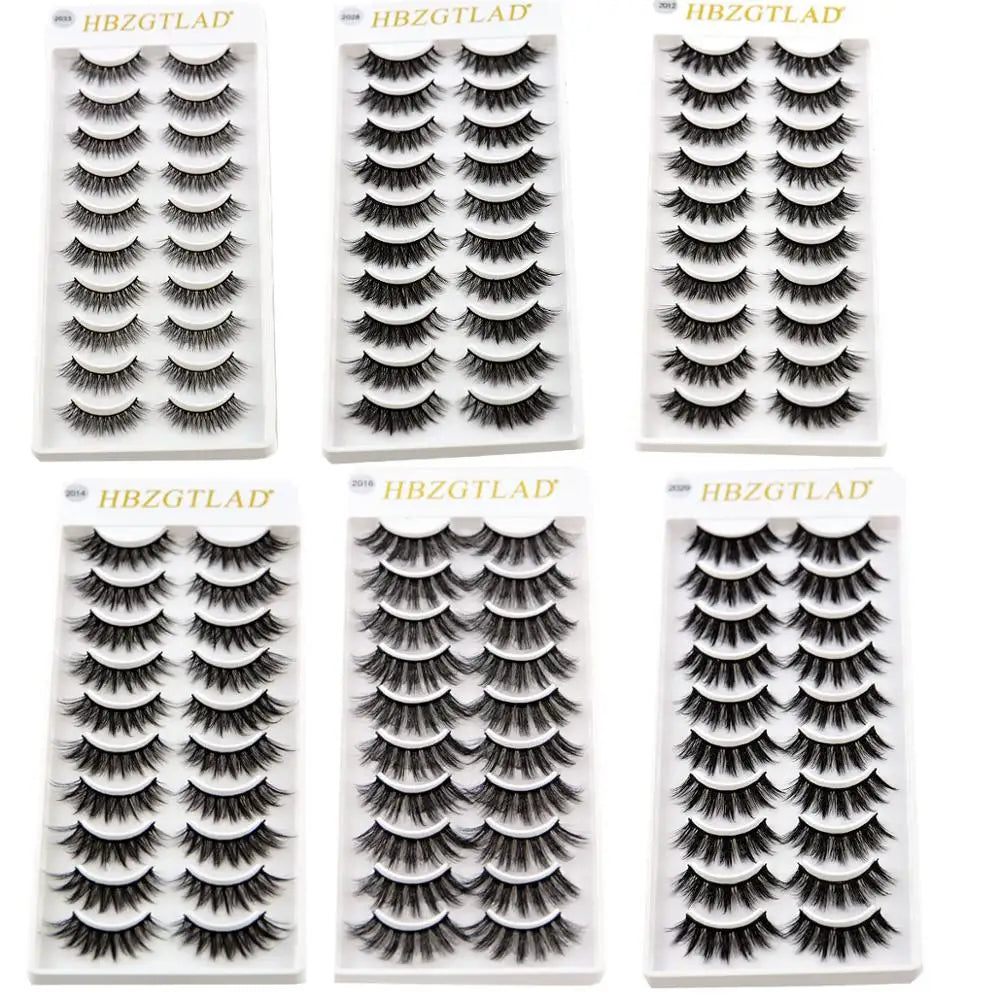 2023 NEW 10 Pairs 100% Real Mink Eyelashes 3D Natural False Eyelashes 3D Mink Lashes Soft Eyelash Extension Makeup Kit Cilios