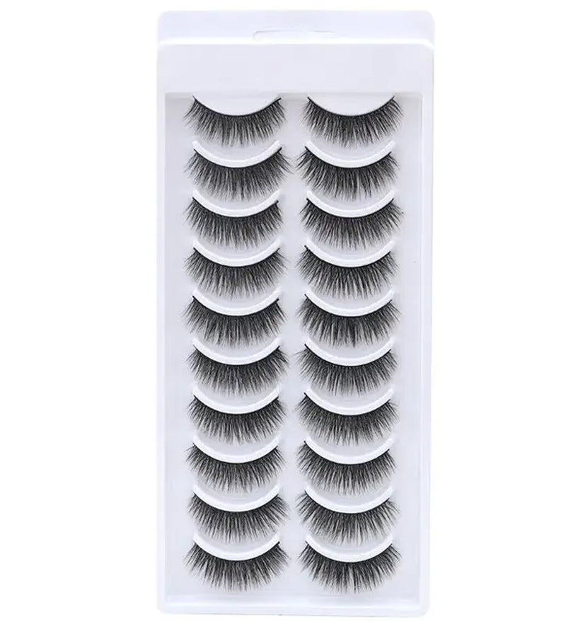 2023 NEW 10 Pairs 100% Real Mink Eyelashes 3D Natural False Eyelashes 3D Mink Lashes Soft Eyelash Extension Makeup Kit Cilios