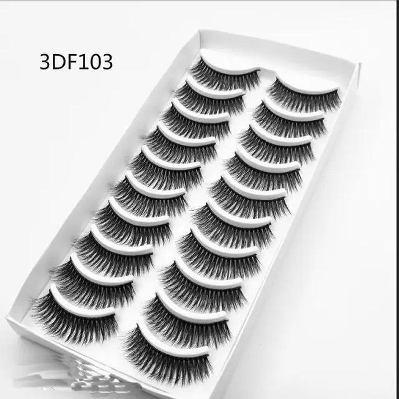 2023 NEW 10 Pairs 100% Real Mink Eyelashes 3D Natural False Eyelashes 3D Mink Lashes Soft Eyelash Extension Makeup Kit Cilios