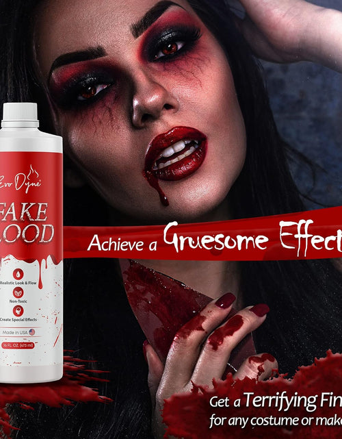 Load image into Gallery viewer, 3-Pack  Fake Blood (16 FL OZ), Made in USA | Halloween Vampire Blood Bottle for Costumes Including Zombie, Vampire and Other Dress up Needing a Gory Scene - Looks &amp; Feels like Real Blood
