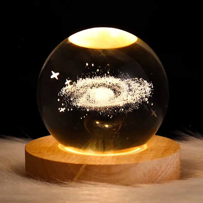 Luminous Ball Night Light Nebula Saturn Ferris Wheel Moon Crystal Projection Atmosphere Light for Christmas Birthday Kid Gift