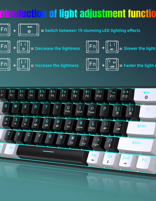 Load image into Gallery viewer, V900 RGB Mechanical Keyboard 61-Key Gaming Keyboard Blue Switches Durable Compact Various Lighting Modes Keyboard
