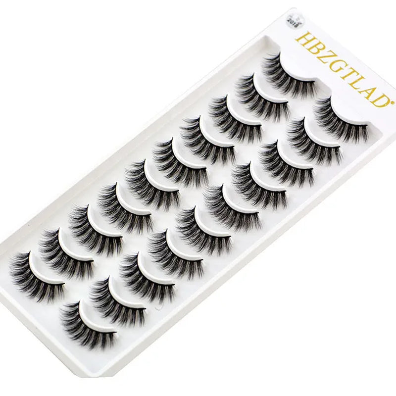 2023 NEW 10 Pairs 100% Real Mink Eyelashes 3D Natural False Eyelashes 3D Mink Lashes Soft Eyelash Extension Makeup Kit Cilios