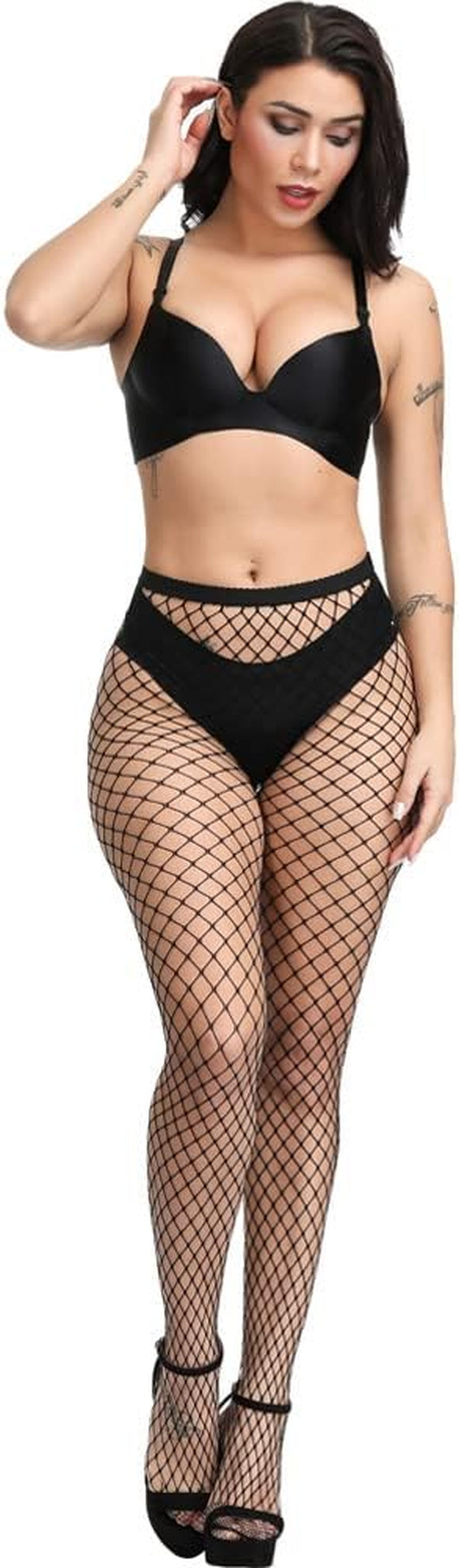 Women'S Fishnet Tights High Waist Fishnet Tights Black Fishnet Stockings Mesh Fishnet