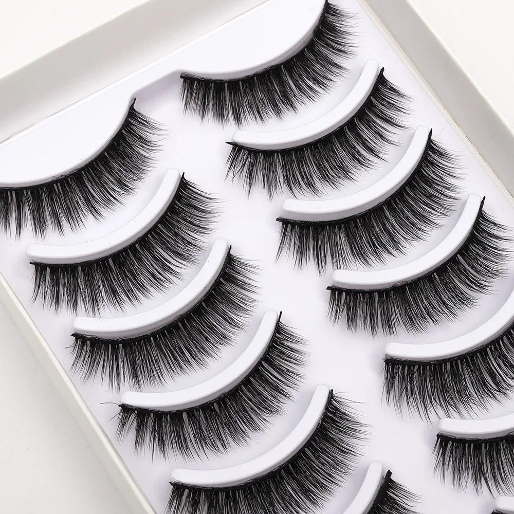 2023 NEW 10 Pairs 100% Real Mink Eyelashes 3D Natural False Eyelashes 3D Mink Lashes Soft Eyelash Extension Makeup Kit Cilios