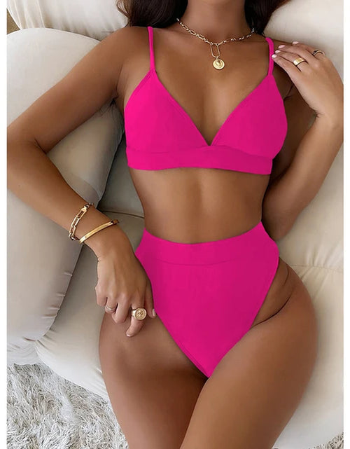 Load image into Gallery viewer, Sexy Bikini 2022 Swimwear Women Swimsuit Female High Waist Bikinis Set Bather Swimming Beachwear for Bathing Suit Woman Biquini
