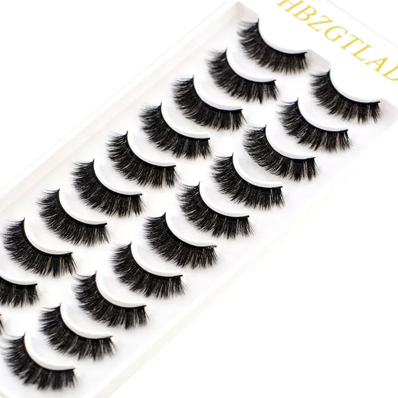 2023 NEW 10 Pairs 100% Real Mink Eyelashes 3D Natural False Eyelashes 3D Mink Lashes Soft Eyelash Extension Makeup Kit Cilios