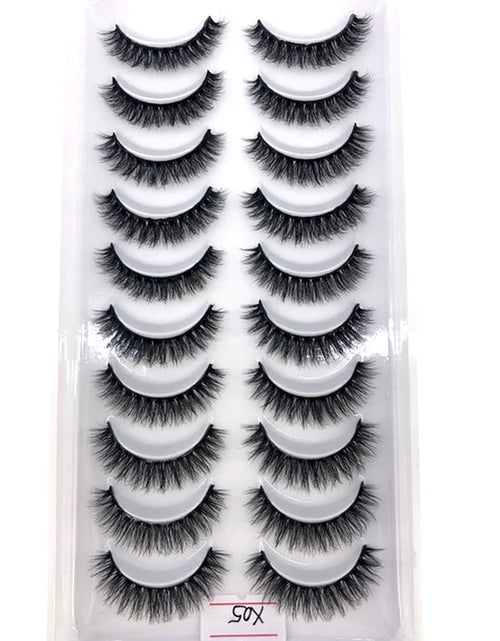 Load image into Gallery viewer, 2023 NEW 10 Pairs 100% Real Mink Eyelashes 3D Natural False Eyelashes 3D Mink Lashes Soft Eyelash Extension Makeup Kit Cilios
