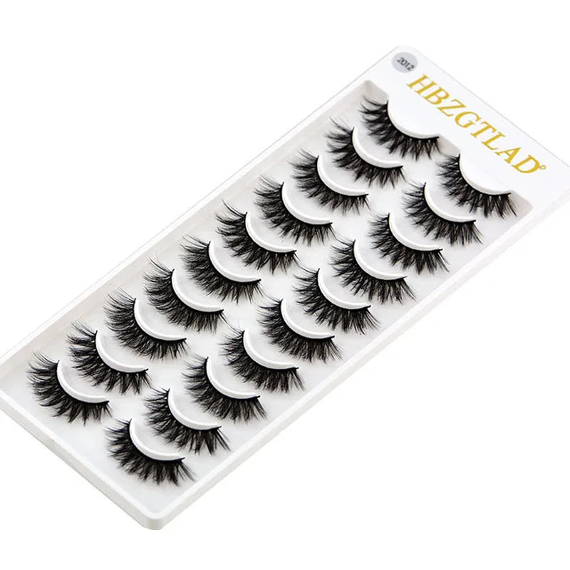 2023 NEW 10 Pairs 100% Real Mink Eyelashes 3D Natural False Eyelashes 3D Mink Lashes Soft Eyelash Extension Makeup Kit Cilios