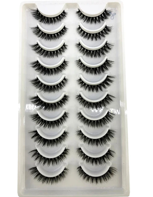 Load image into Gallery viewer, 2023 NEW 10 Pairs 100% Real Mink Eyelashes 3D Natural False Eyelashes 3D Mink Lashes Soft Eyelash Extension Makeup Kit Cilios
