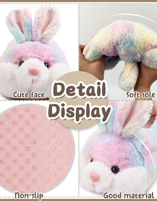 Load image into Gallery viewer, Classic Bunny Slippers for Women Funny Animal Slippers for Girls Cute Plush Rabbit Slippers Easter Gifts
