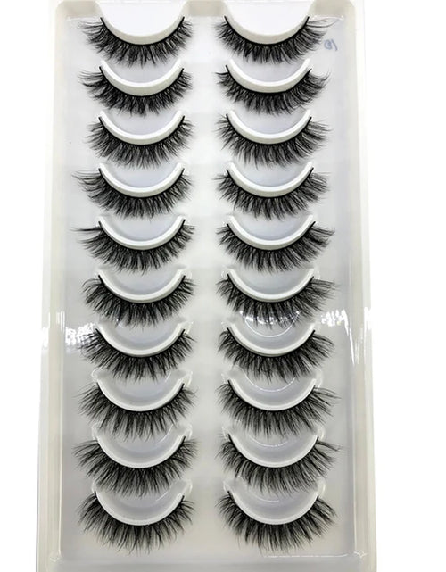 Load image into Gallery viewer, 2023 NEW 10 Pairs 100% Real Mink Eyelashes 3D Natural False Eyelashes 3D Mink Lashes Soft Eyelash Extension Makeup Kit Cilios
