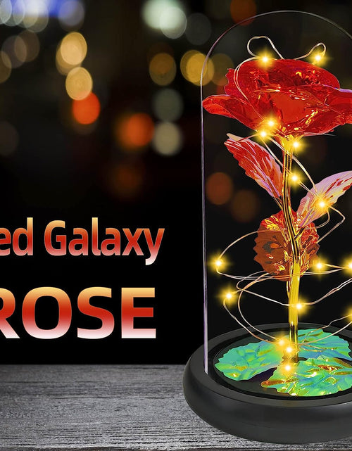 Load image into Gallery viewer, Beauty and the Beast Rose Lasts Forever in a Glass Dome Artificial Colorful Roses Flower Gift for Mother&#39;S Day Valentine&#39;S Day Wedding Anniversary Girl&#39;S Birthday (Red)
