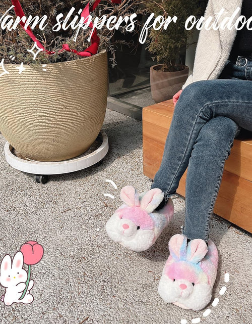 Load image into Gallery viewer, Classic Bunny Slippers for Women Funny Animal Slippers for Girls Cute Plush Rabbit Slippers Easter Gifts
