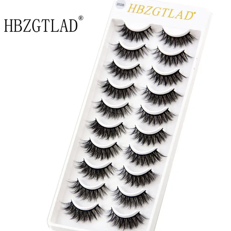 2023 NEW 10 Pairs 100% Real Mink Eyelashes 3D Natural False Eyelashes 3D Mink Lashes Soft Eyelash Extension Makeup Kit Cilios